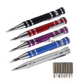 Slotted Phillips Bits Alloy Handle 8 in 1 Screwdriver Pen